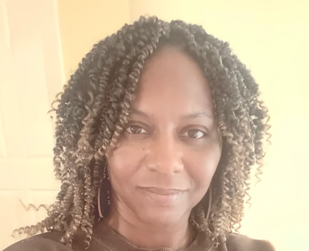 Client with shoulder-length brown crochet twists — Crochet Braids